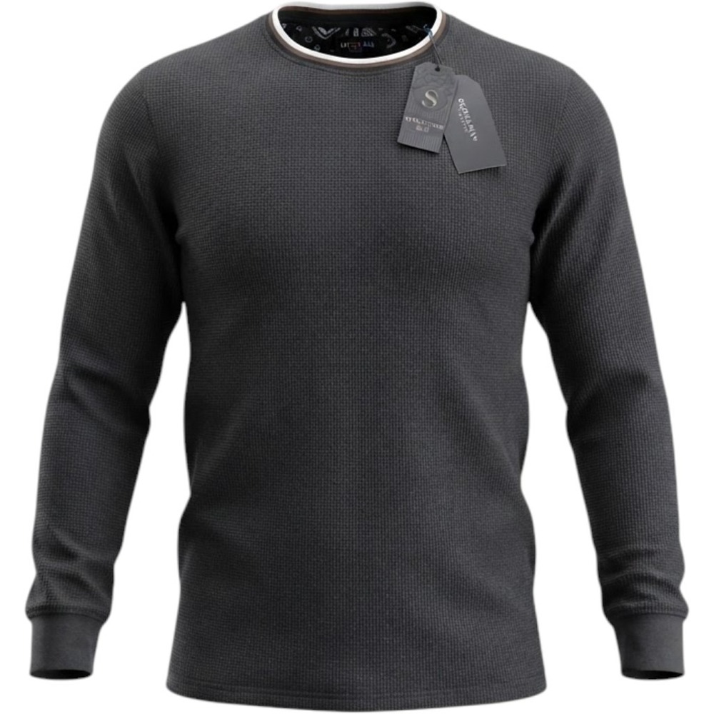Cactus Man Ricky Singh Structured Knit Men Small Black NWT Waffle Long Sleeve
